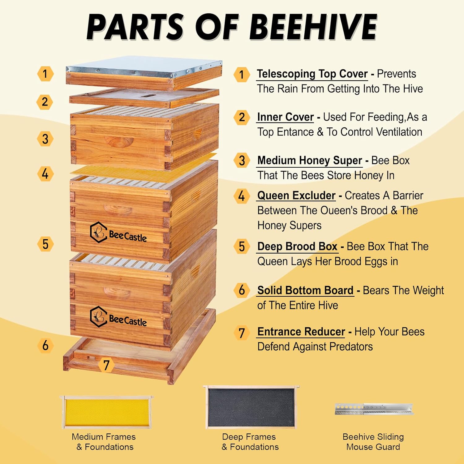 Big Clearance Sale BeeCastle 1 - đánh giá và giá Beehive Frame Wax