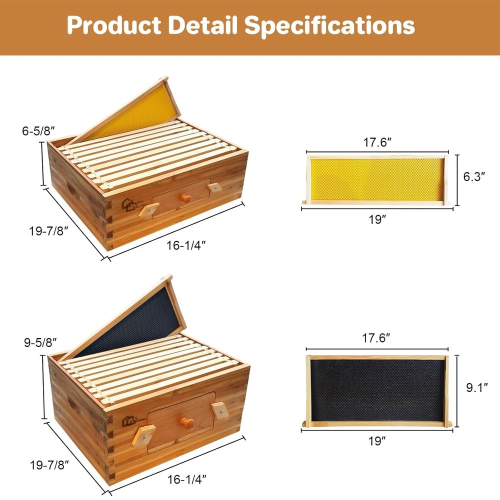 10-Frame Wax-Coated Beehive wi - đánh giá và giá Beehive Frame Wax