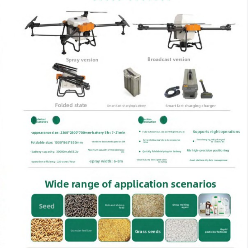 Plastic Electric Agricultural  - đánh giá và giá Drone Crop Sprayer