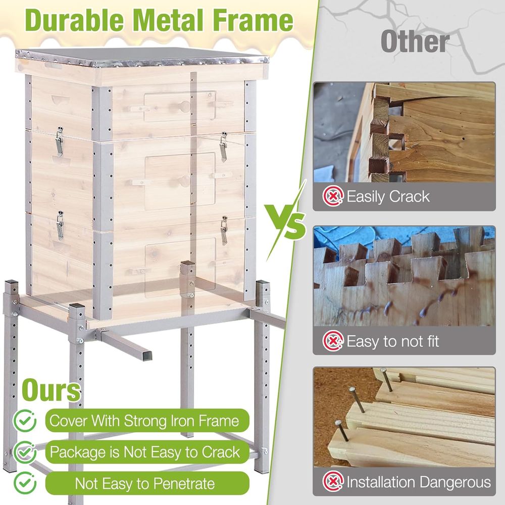 10-Frame Langstroth Beehive wi - đánh giá và giá Beehive Frame Wax