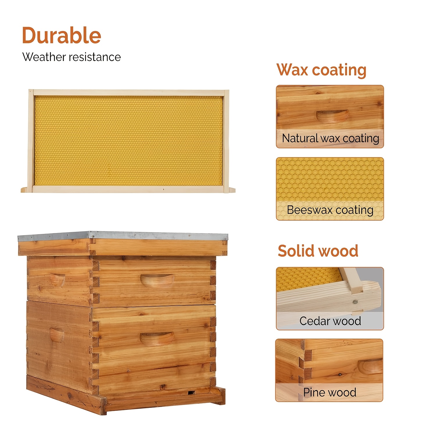 Wooden Bee Hive, Wax Coated Be - đánh giá và giá Beehive Frame Wax