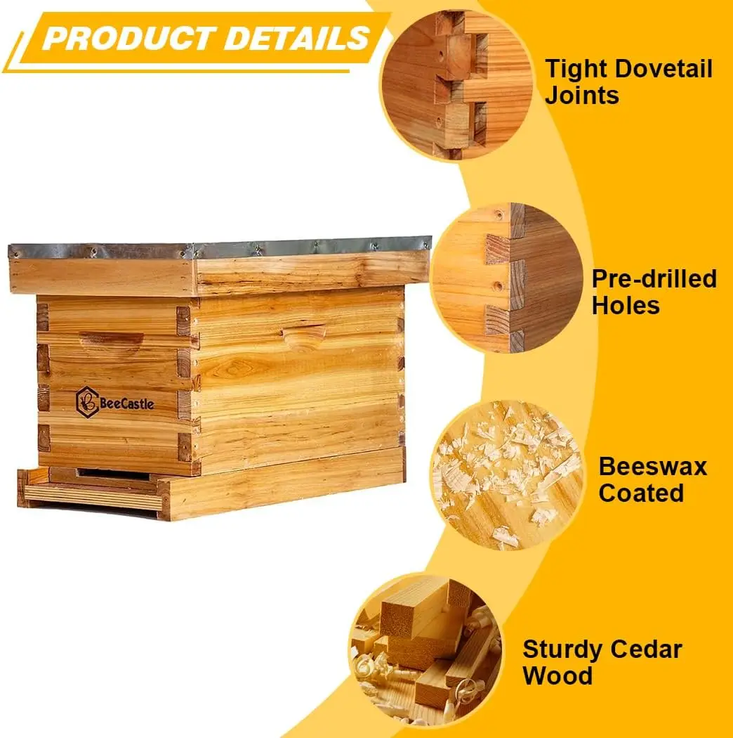 5 Frame Bee Hive Nuc Box Coate - đánh giá và giá Beehive Frame Wax