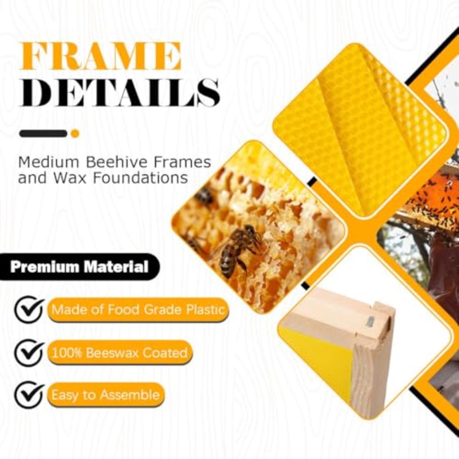 BeeCastle 20 Pack Medium Beehi - đánh giá và giá Beehive Frame Wax